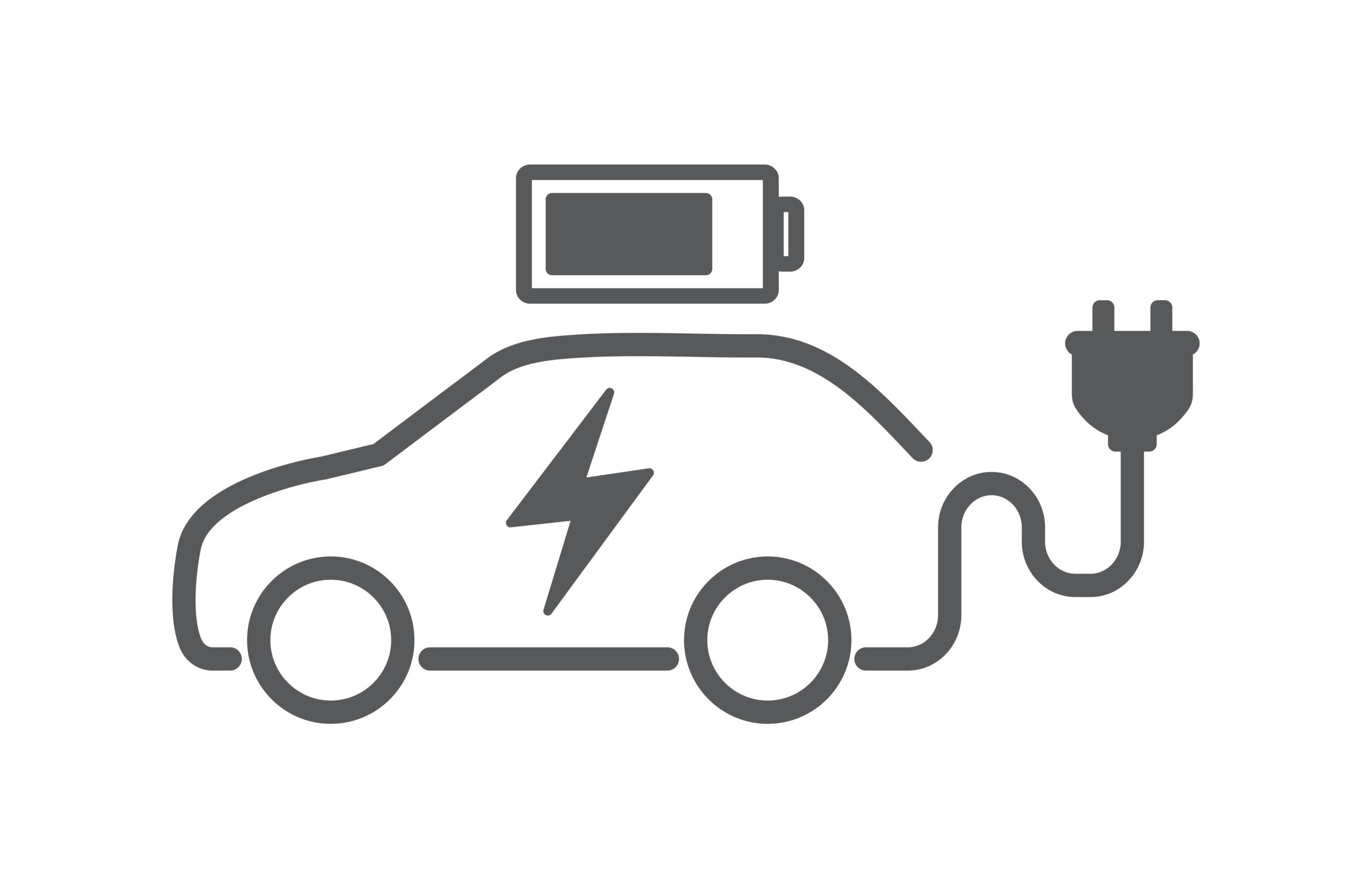 Electric car icon isolated on white background. Eco friendly veh