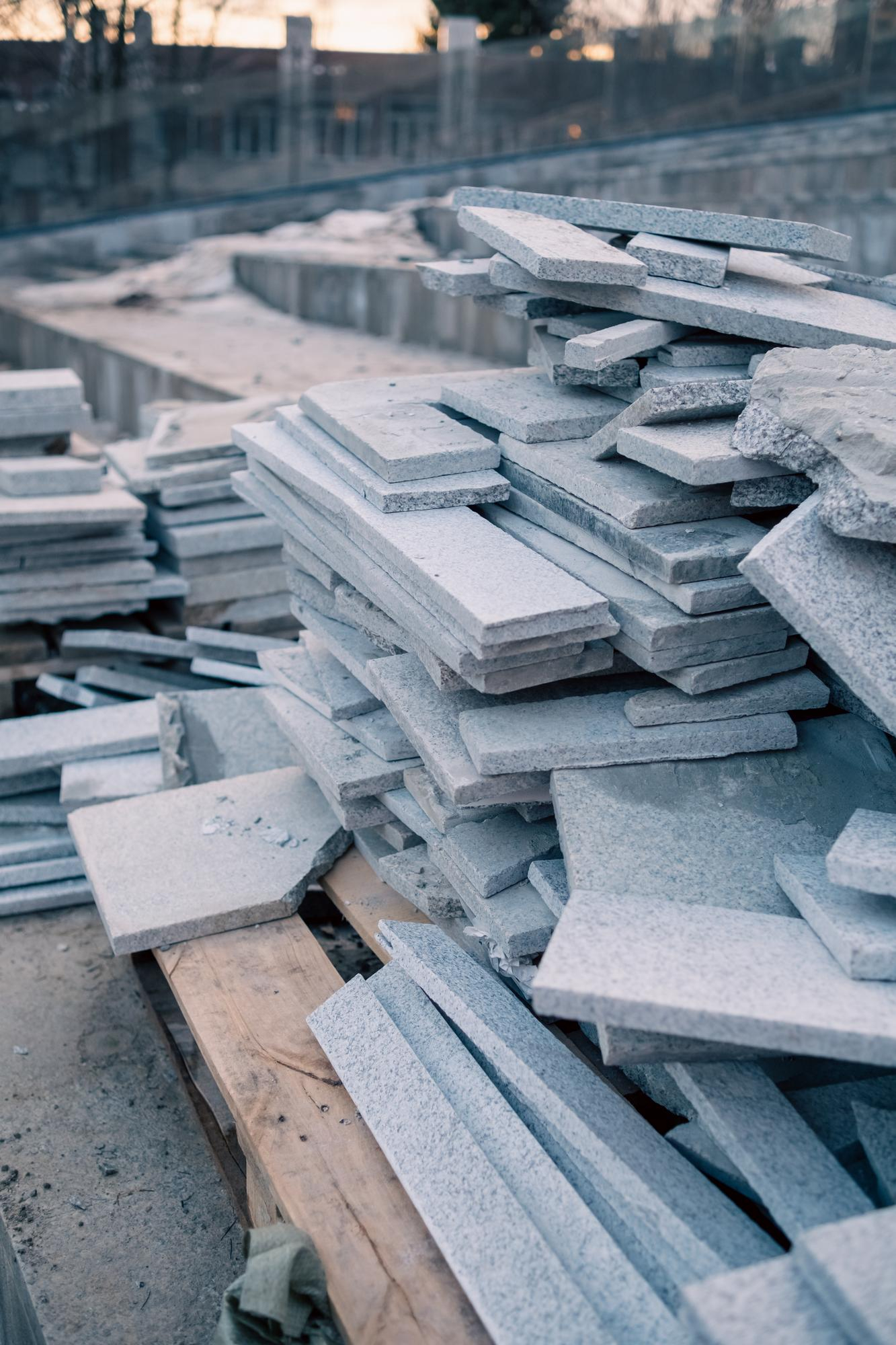 matériau de chantier déchets